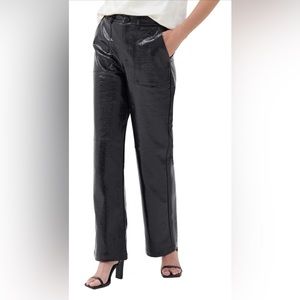 4th & Reckless Wilcox Croc Embossed Wide Leg Faux Leather Pants sz L